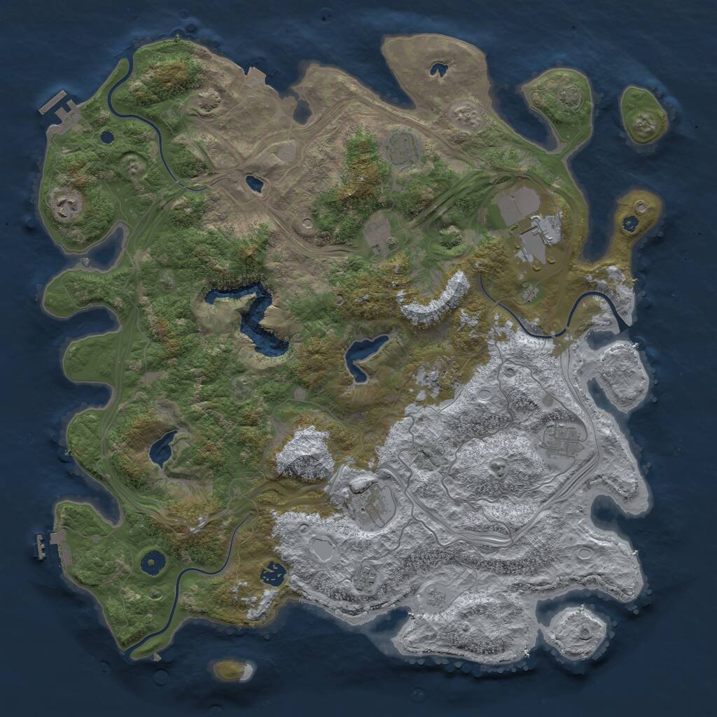Rust Map: Procedural Map, Size: 4500, Seed: 638093287, 15 Monuments