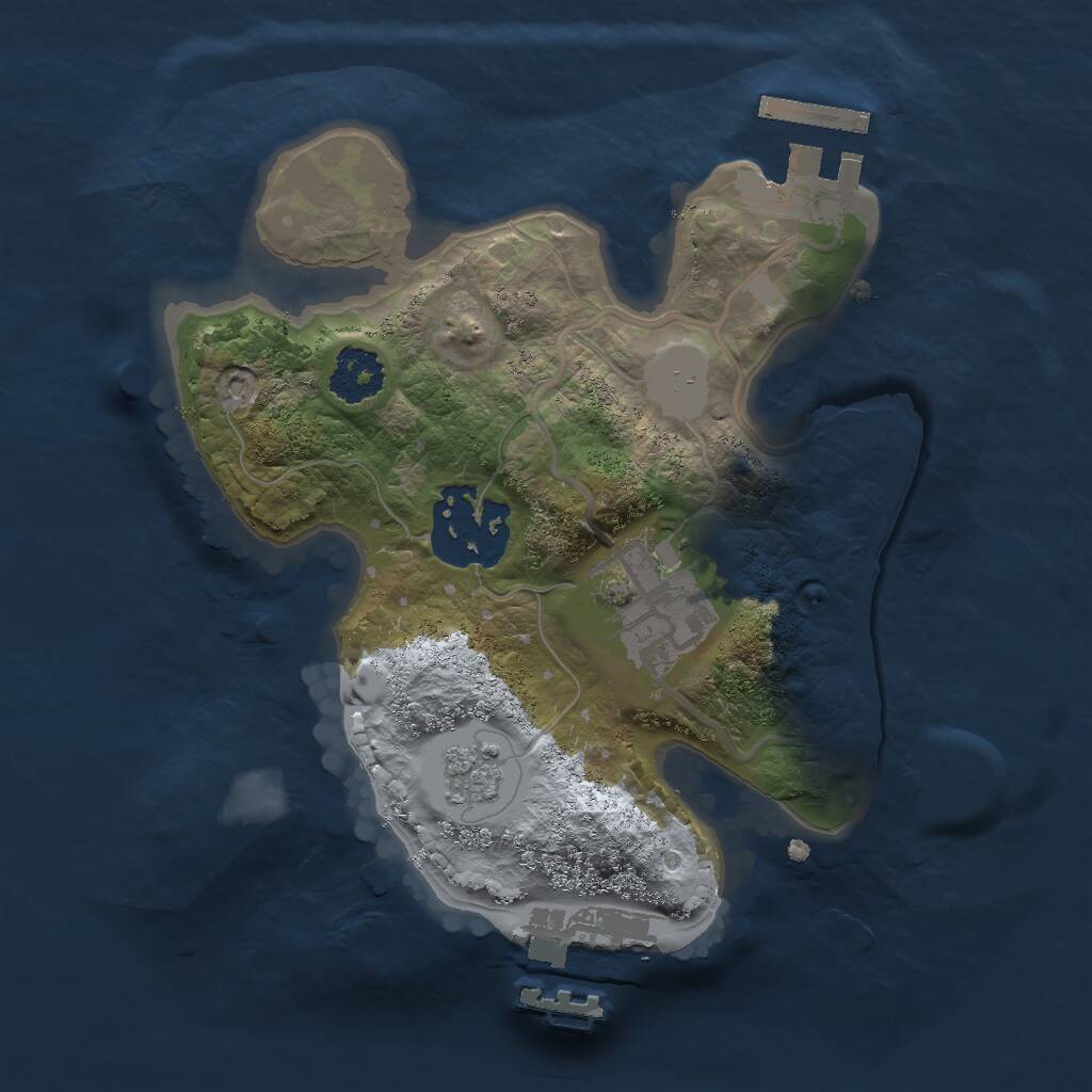 Rust Map: Procedural Map, Size: 2000, Seed: 23935448, 6 Monuments