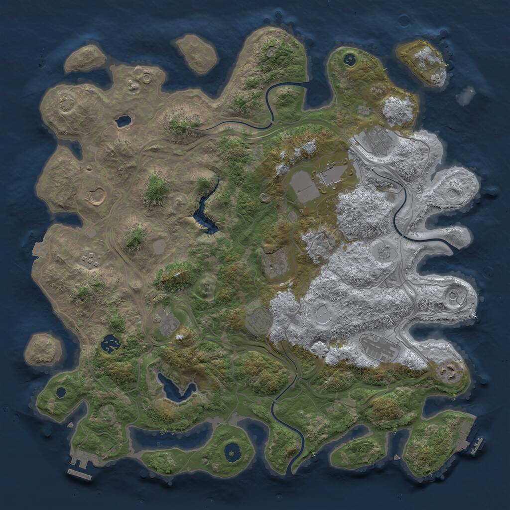 Rust Map: Procedural Map, Size: 4250, Seed: 1313136480, 16 Monuments