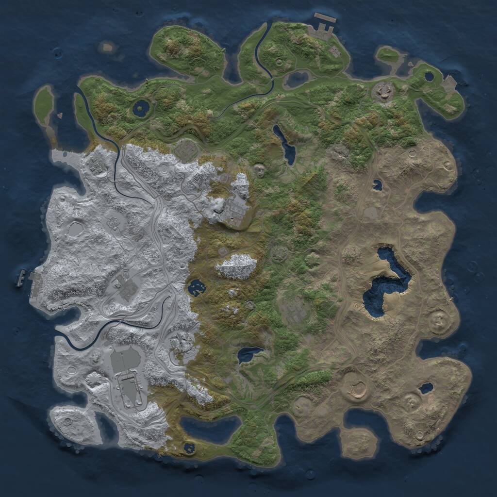 Rust Map: Procedural Map, Size: 4500, Seed: 2025221261, 16 Monuments