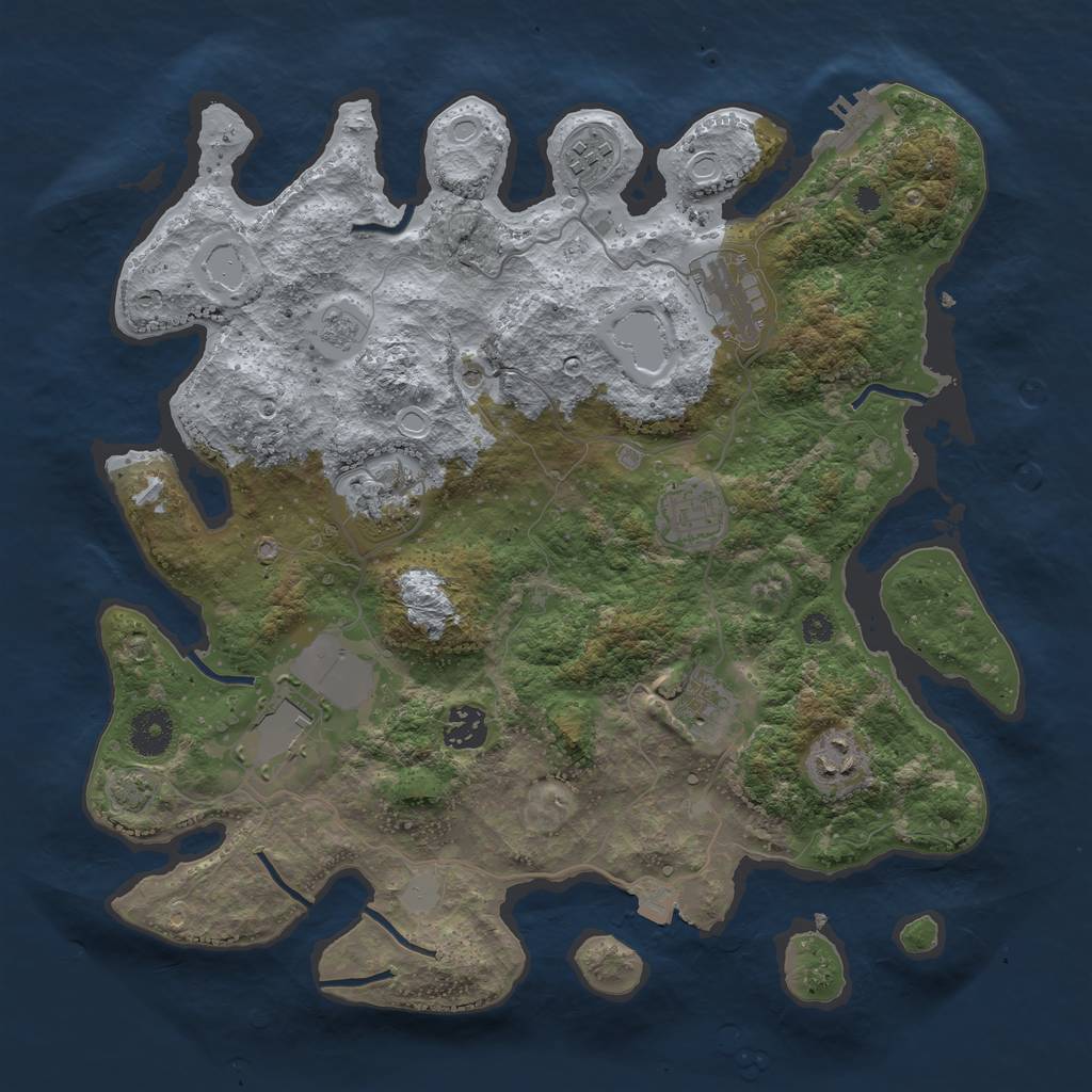 Rust Map: Procedural Map, Size: 3600, Seed: 1574476732, 15 Monuments