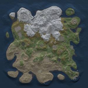 Thumbnail Rust Map: Procedural Map, Size: 3700, Seed: 63712845, 17 Monuments