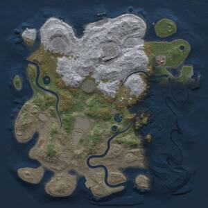 Thumbnail Rust Map: Procedural Map, Size: 3700, Seed: 63712845, 13 Monuments