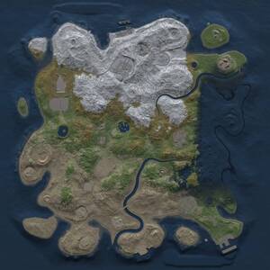 Thumbnail Rust Map: Procedural Map, Size: 3700, Seed: 63712845, 15 Monuments