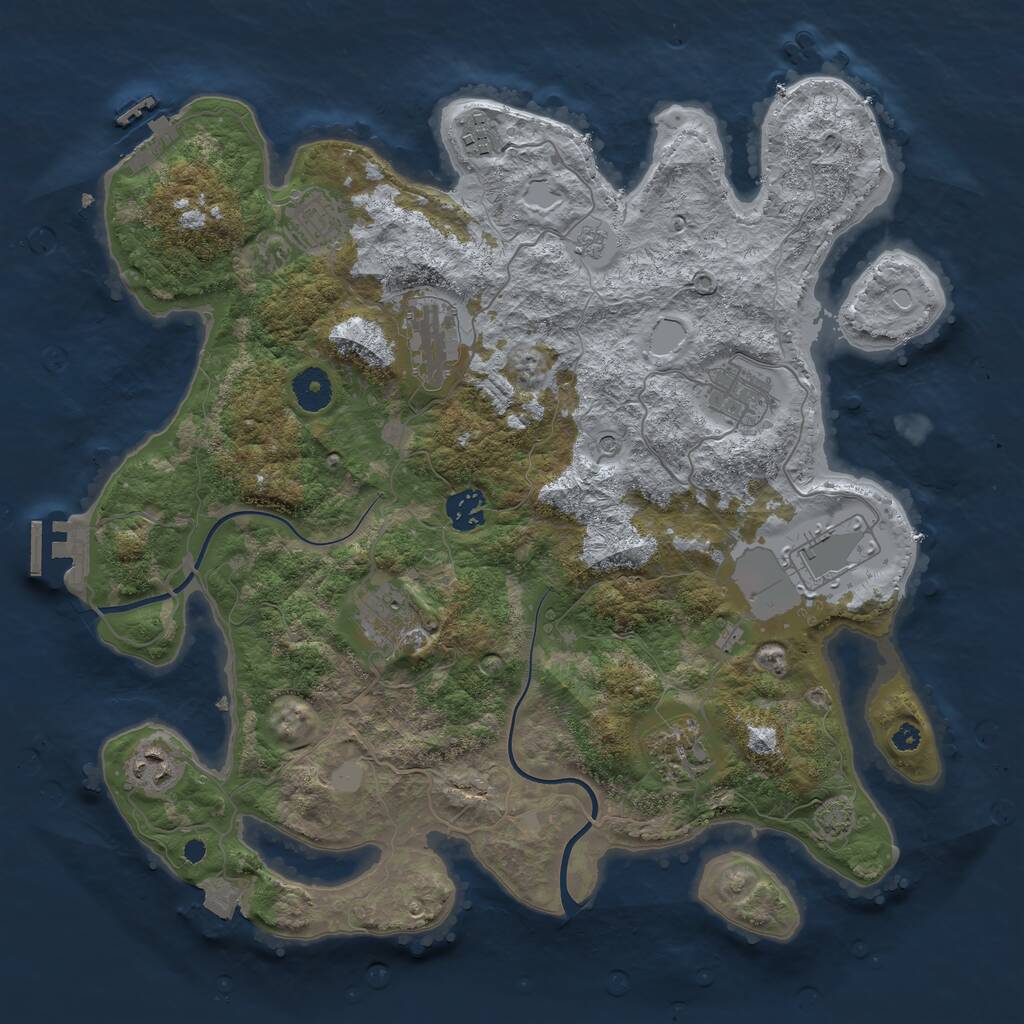 Rust Map: Procedural Map, Size: 3750, Seed: 52135539, 15 Monuments