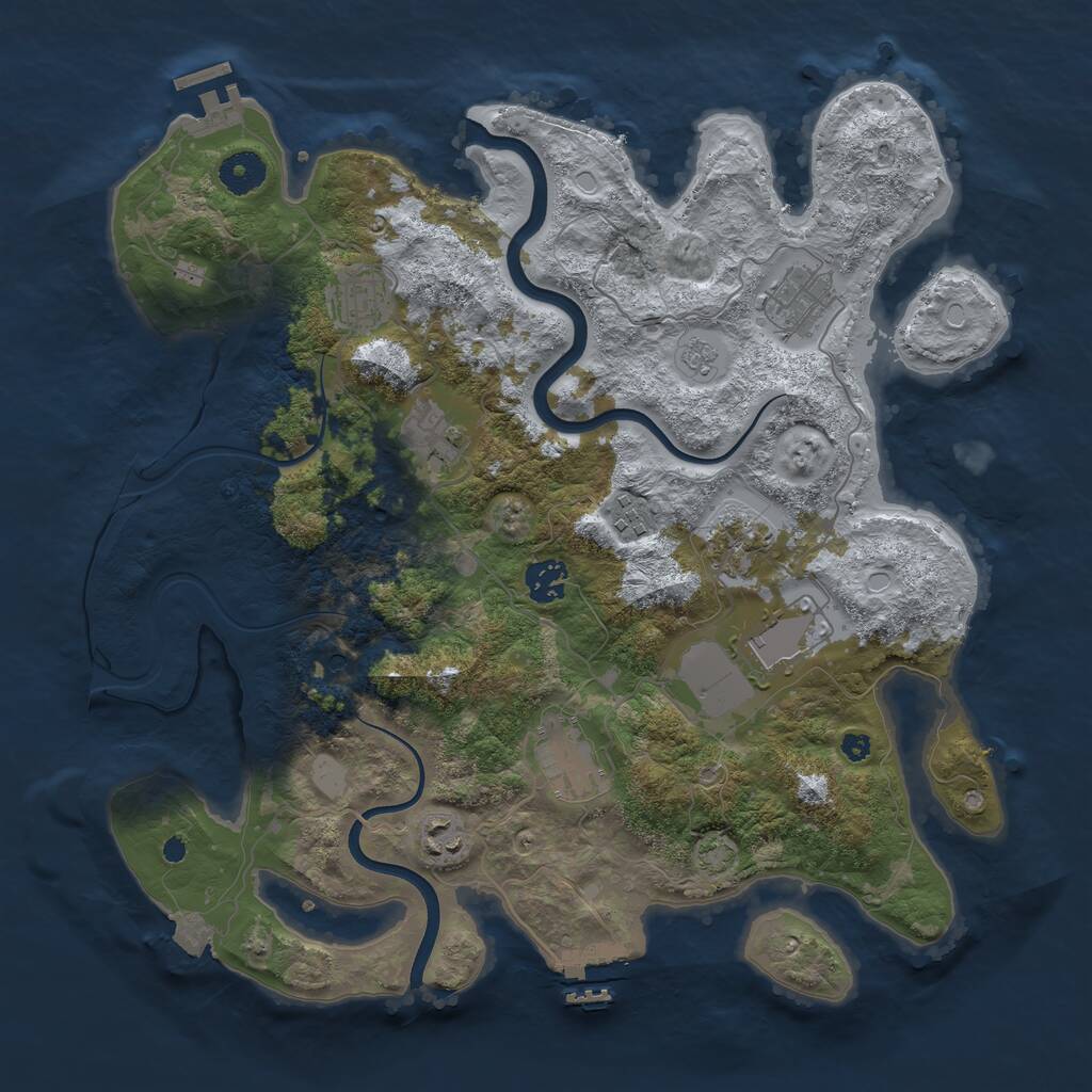 Rust Map: Procedural Map, Size: 3750, Seed: 52135539, 15 Monuments
