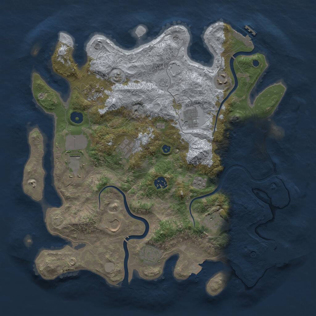 Rust Map: Procedural Map, Size: 3800, Seed: 49298898, 16 Monuments