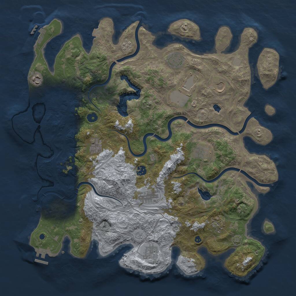 Rust Map: Procedural Map, Size: 4400, Seed: 21420055, 17 Monuments