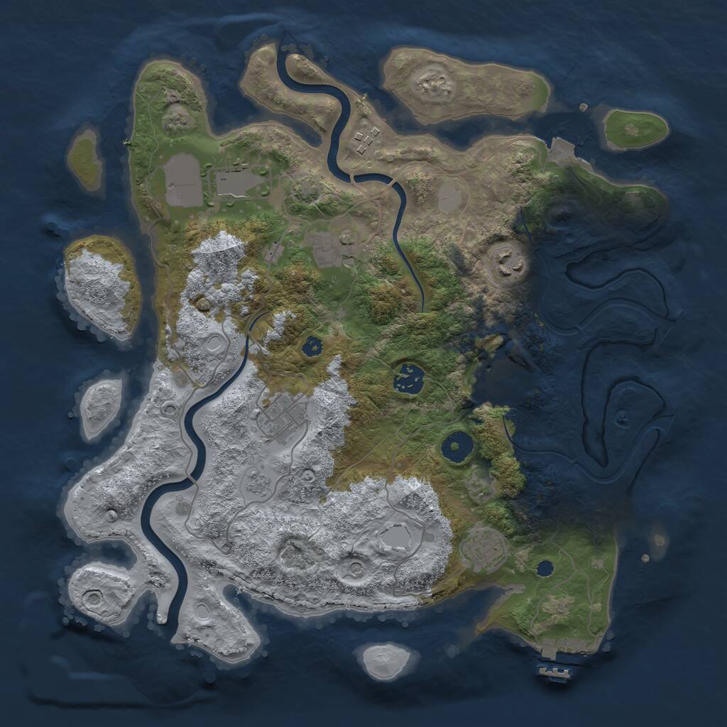 Rust Map: Procedural Map, Size: 3600, Seed: 511967900, 13 Monuments
