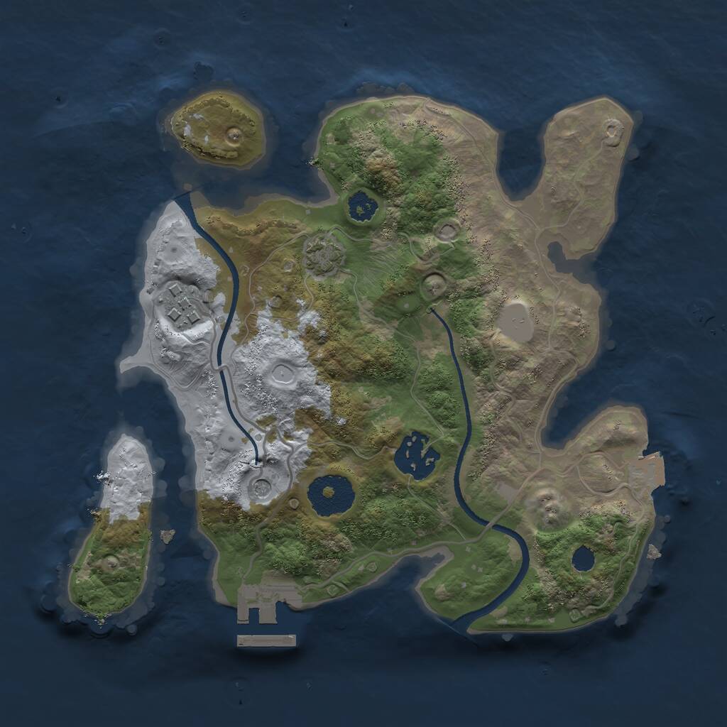 Rust Map: Procedural Map, Size: 2500, Seed: 26965, 6 Monuments