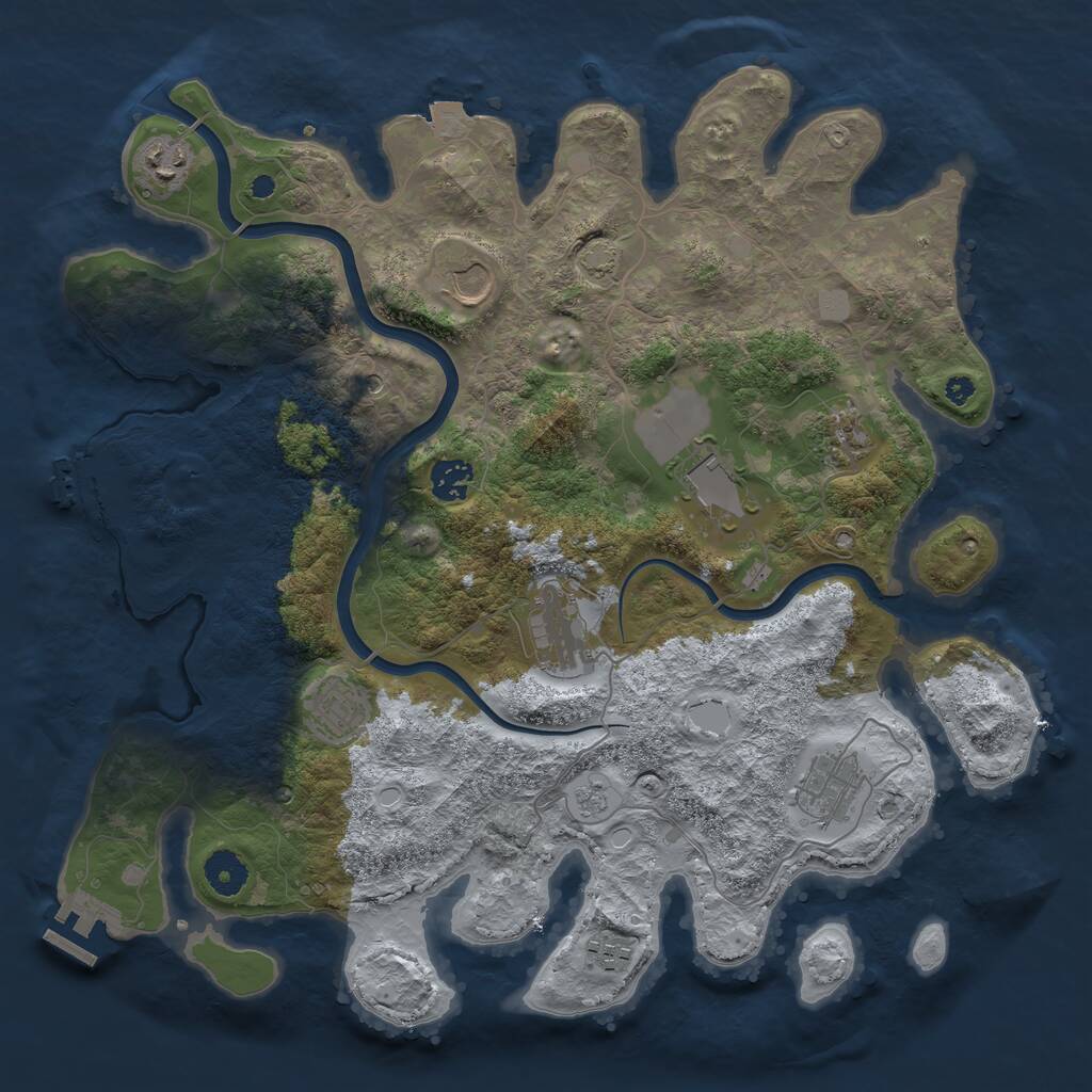 Rust Map: Procedural Map, Size: 3800, Seed: 93247938, 15 Monuments