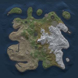 Thumbnail Rust Map: Procedural Map, Size: 3000, Seed: 111943641, 10 Monuments