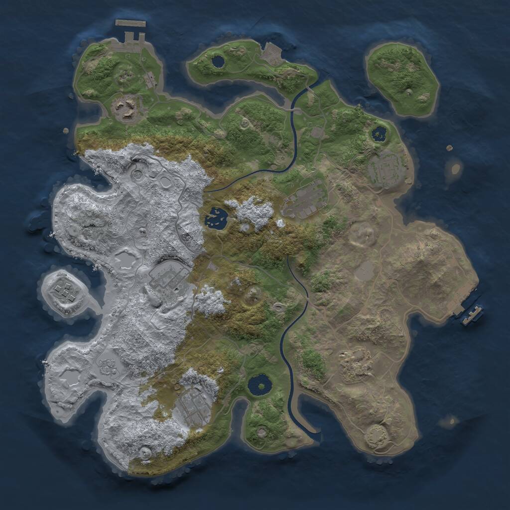 Rust Map: Procedural Map, Size: 3400, Seed: 39990727, 14 Monuments