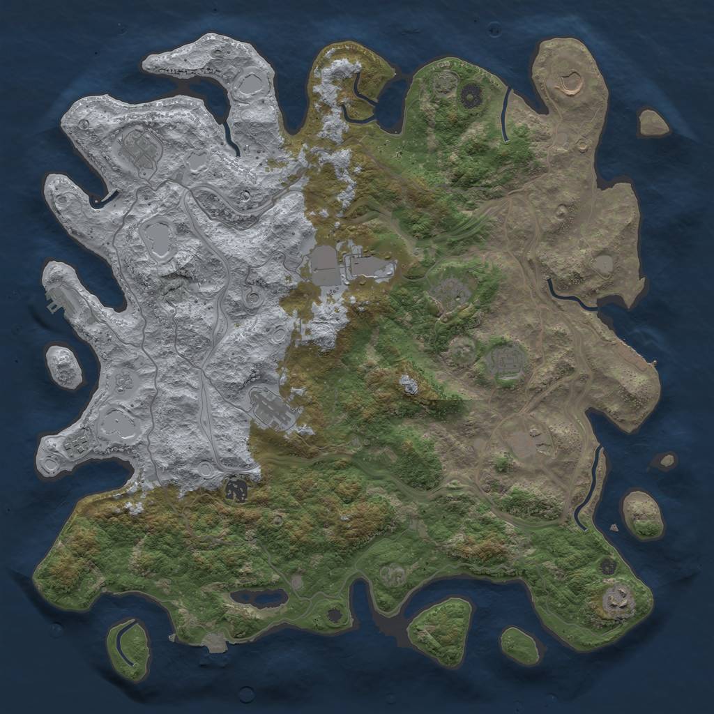 Rust Map: Procedural Map, Size: 4500, Seed: 47915661, 18 Monuments