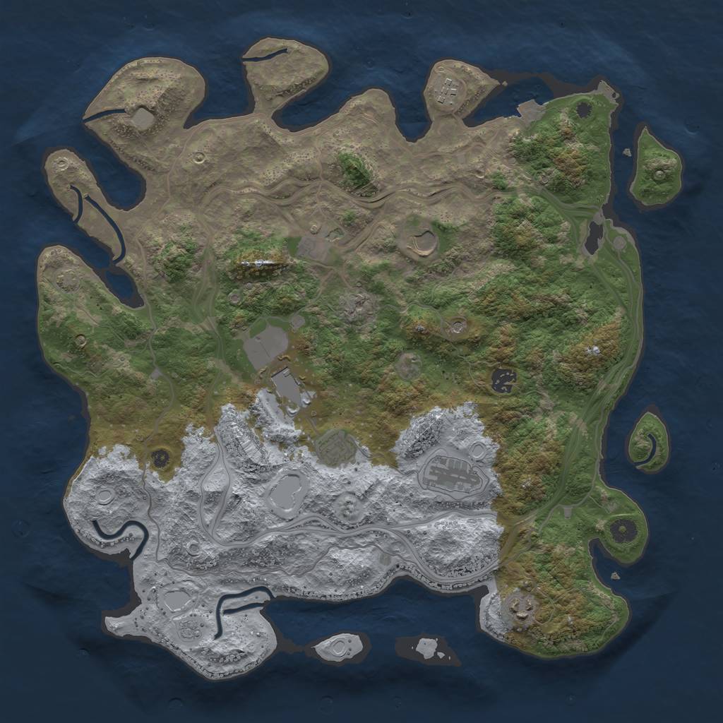 Rust Map: Procedural Map, Size: 4250, Seed: 1162362755, 14 Monuments