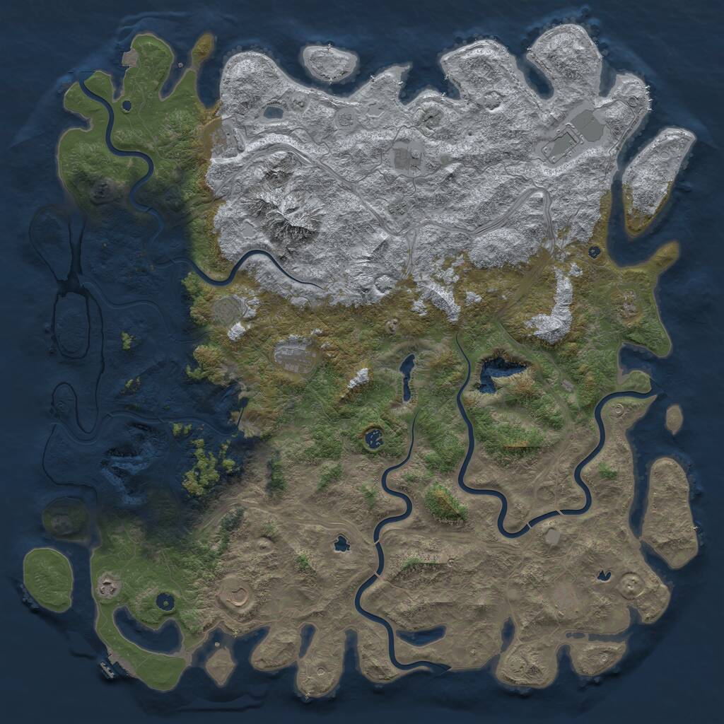 Rust Map: Procedural Map, Size: 6000, Seed: 1699, 16 Monuments