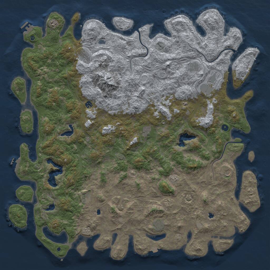 Rust Map: Procedural Map, Size: 6000, Seed: 1699, 17 Monuments