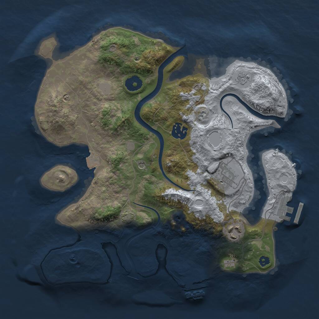 Rust Map: Procedural Map, Size: 3000, Seed: 1859006181, 9 Monuments