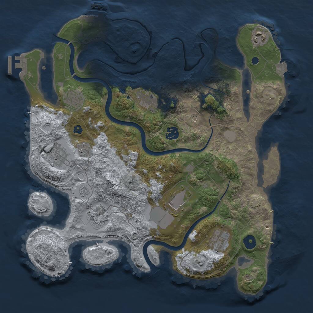 Rust Map: Procedural Map, Size: 3500, Seed: 1397526472, 15 Monuments
