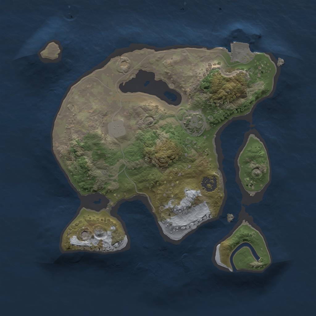Rust Map: Procedural Map, Size: 2000, Seed: 1798986387, 4 Monuments