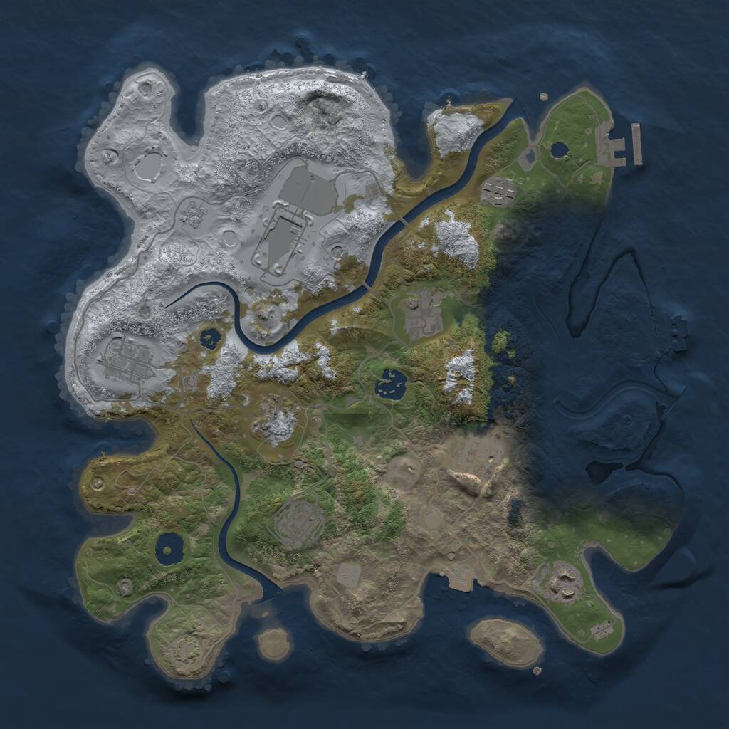 Rust Map: Procedural Map, Size: 3500, Seed: 472085928, 15 Monuments