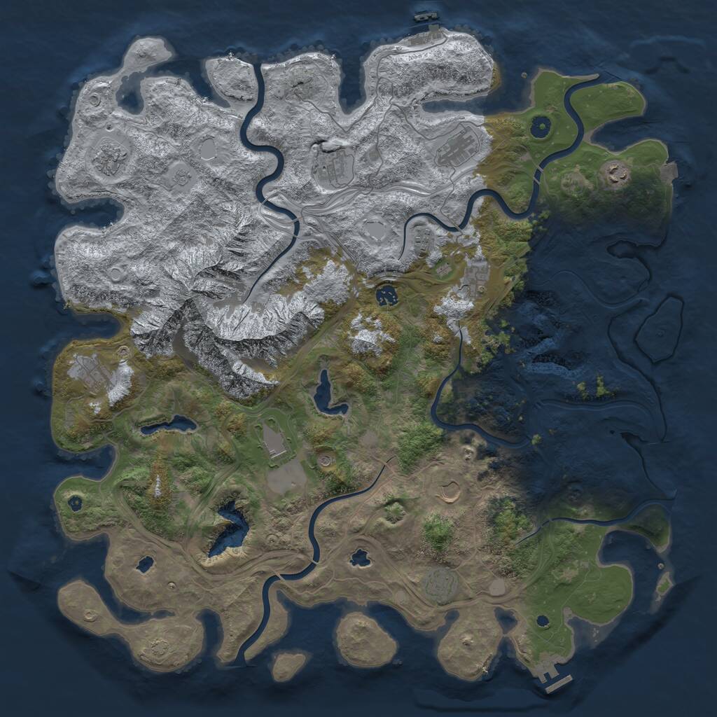 Rust Map: Procedural Map, Size: 5000, Seed: 1028498881, 17 Monuments