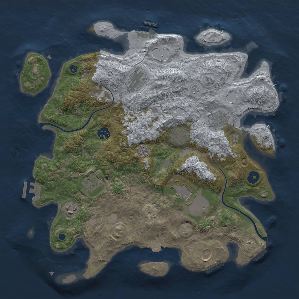 Rust Map: Procedural Map, Size: 3700, Seed: 1384327999, 15 Monuments