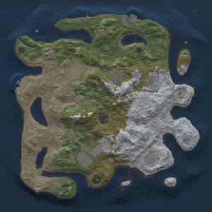 Thumbnail Rust Map: Procedural Map, Size: 3500, Seed: 350012633, 15 Monuments