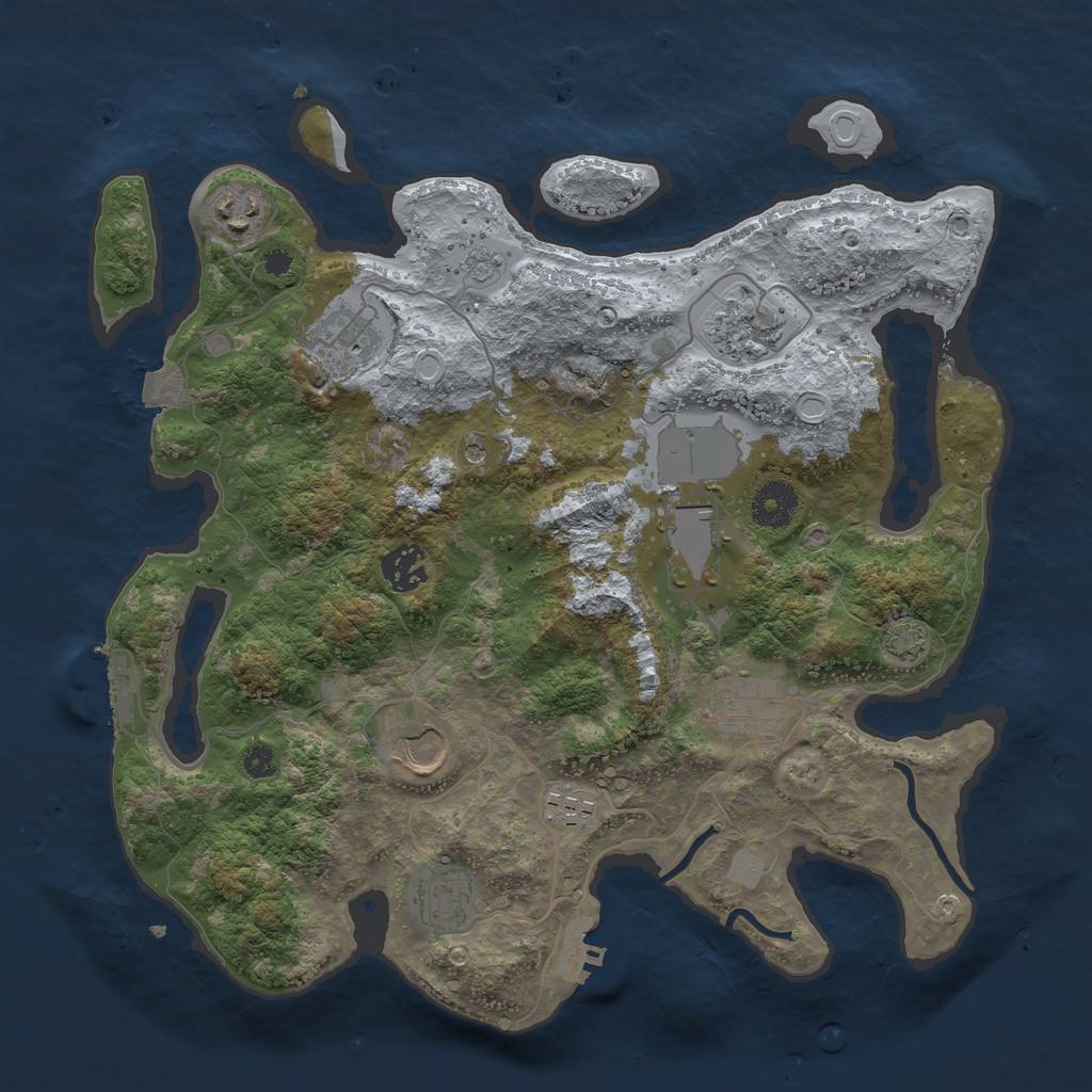 Rust Map: Procedural Map, Size: 3500, Seed: 1770627216, 17 Monuments