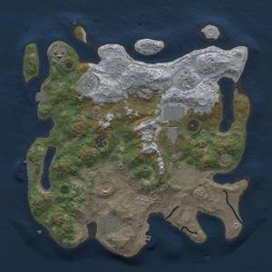 Thumbnail Rust Map: Procedural Map, Size: 3500, Seed: 1770627216, 17 Monuments