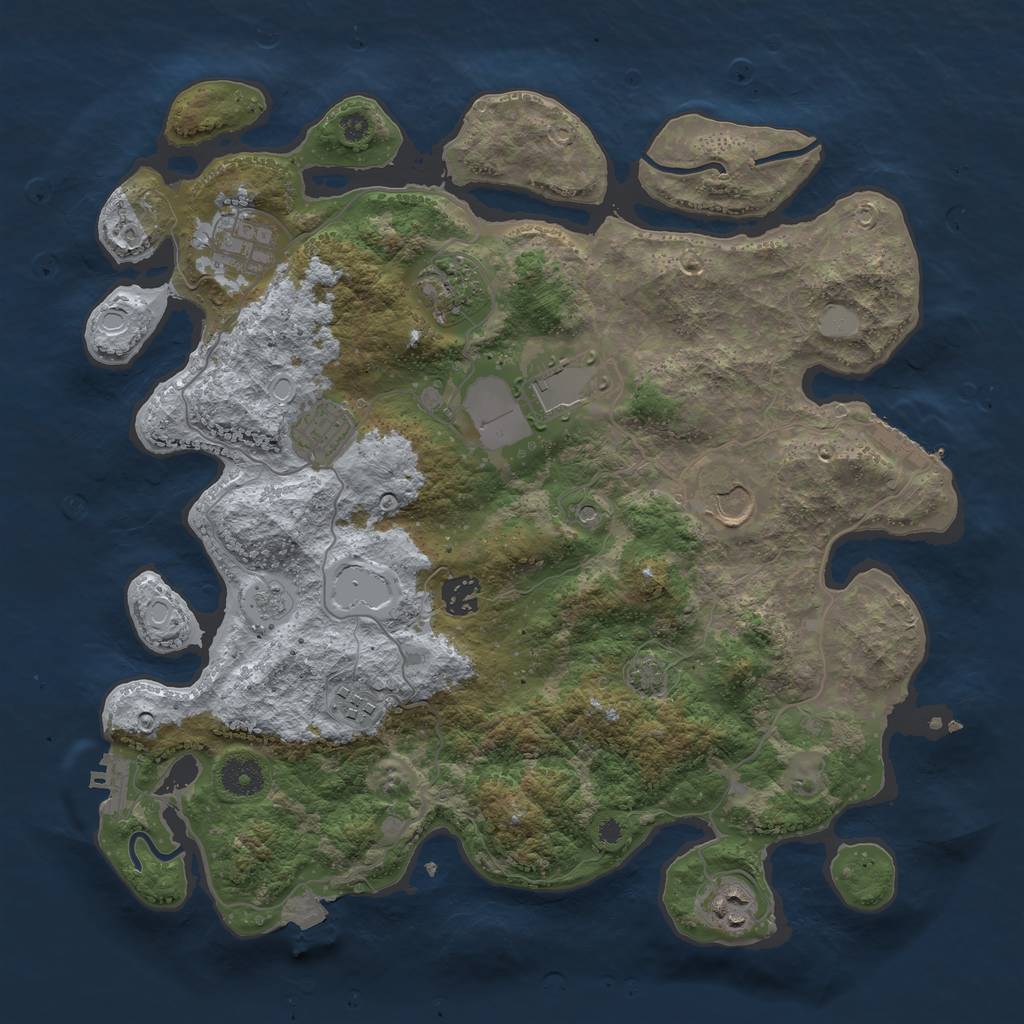 Rust Map: Procedural Map, Size: 3750, Seed: 453757072, 16 Monuments