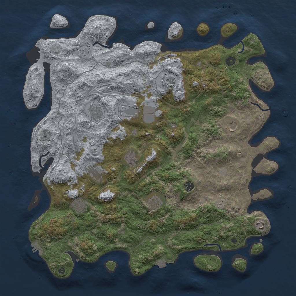 Rust Map: Procedural Map, Size: 4500, Seed: 1801281981, 18 Monuments