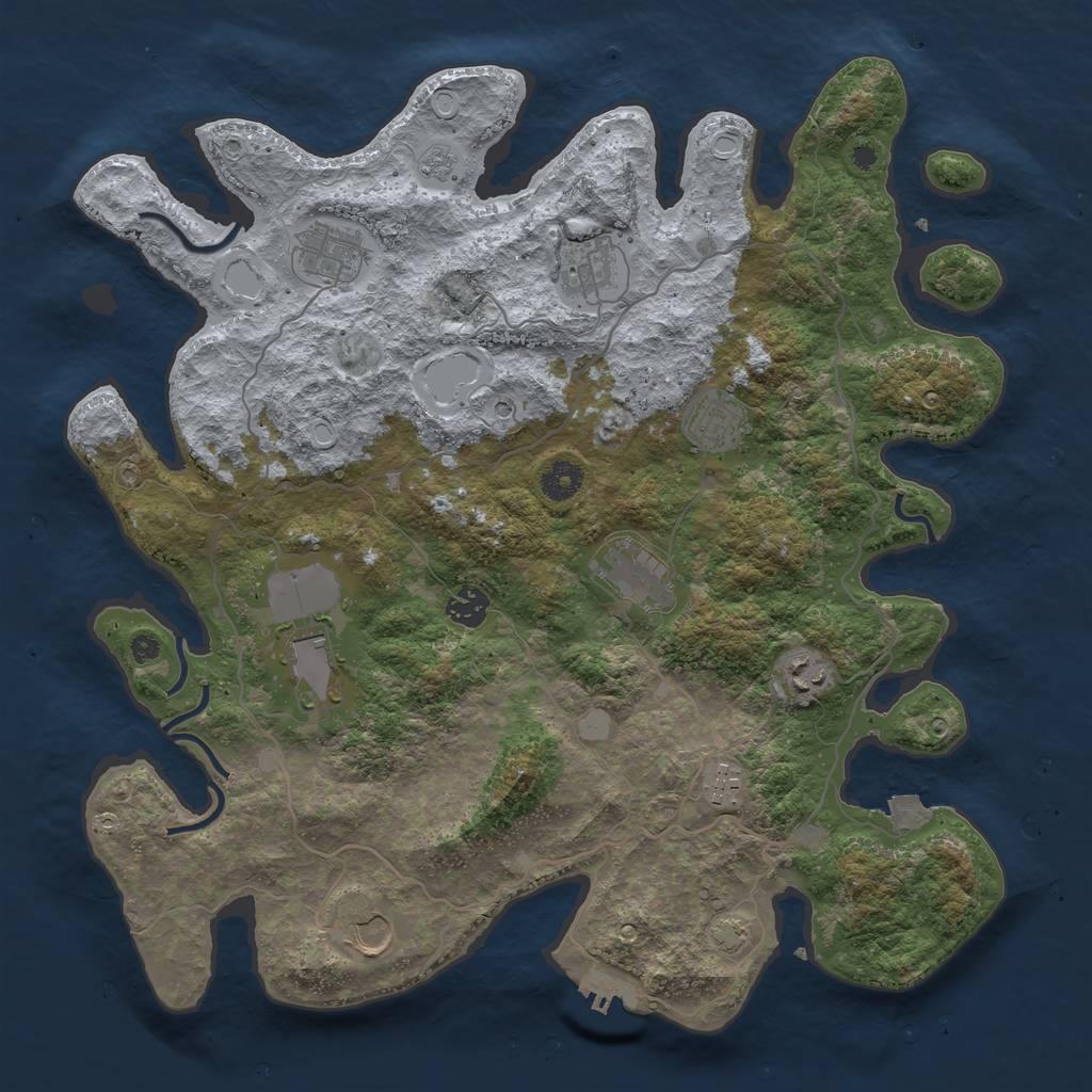 Rust Map: Procedural Map, Size: 4000, Seed: 238780170, 16 Monuments