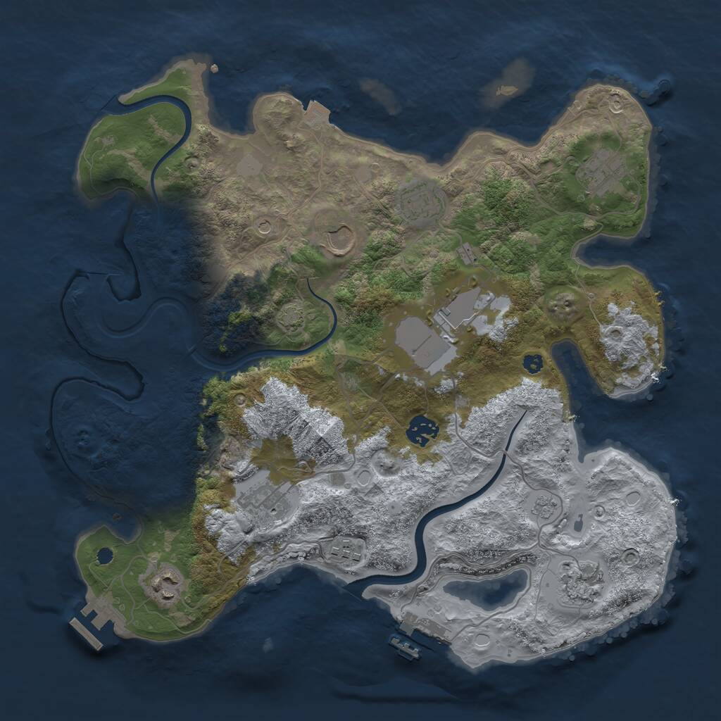 Rust Map: Procedural Map, Size: 3600, Seed: 98275007, 15 Monuments