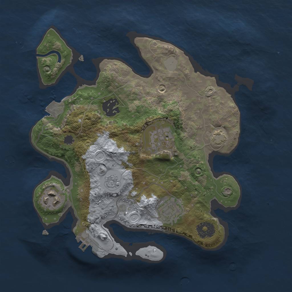 Rust Map: Procedural Map, Size: 2500, Seed: 782481685, 10 Monuments