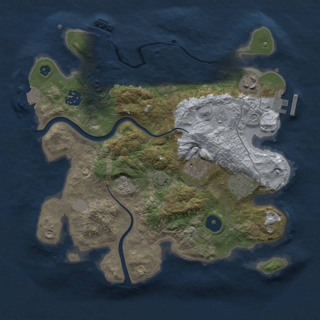 Rust Map: Procedural Map, Size: 3000, Seed: 859695803, 11 Monuments