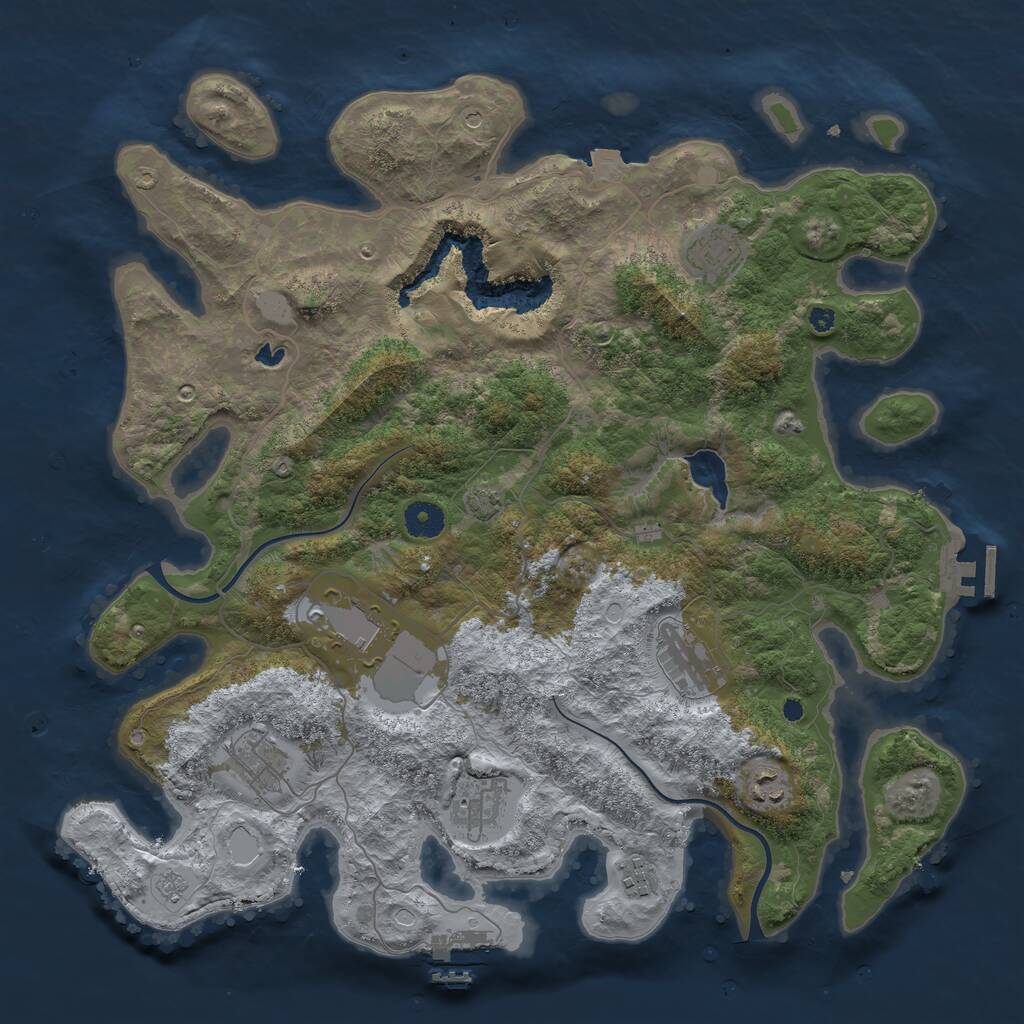Rust Map: Procedural Map, Size: 4000, Seed: 1988045683, 13 Monuments