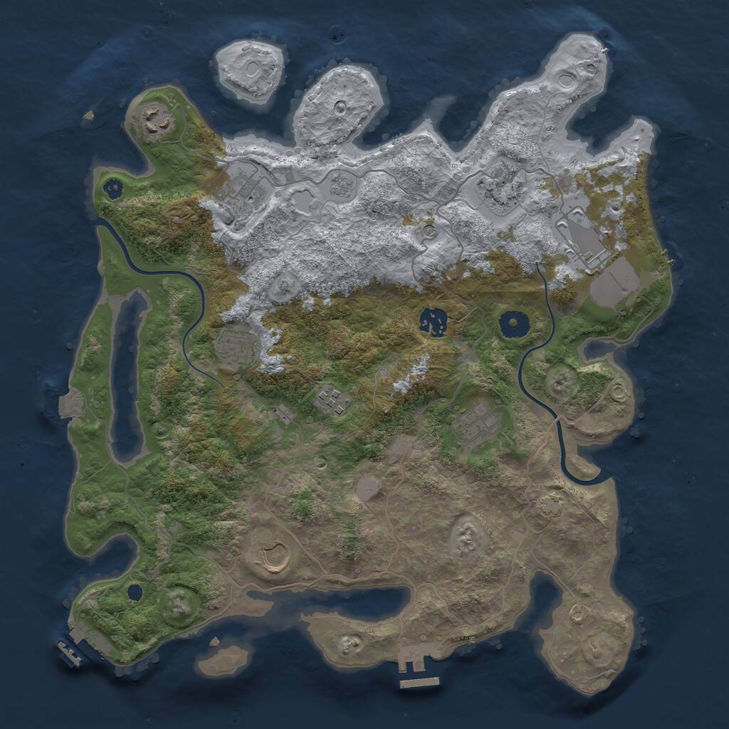 Rust Map: Procedural Map, Size: 3750, Seed: 125574283, 15 Monuments