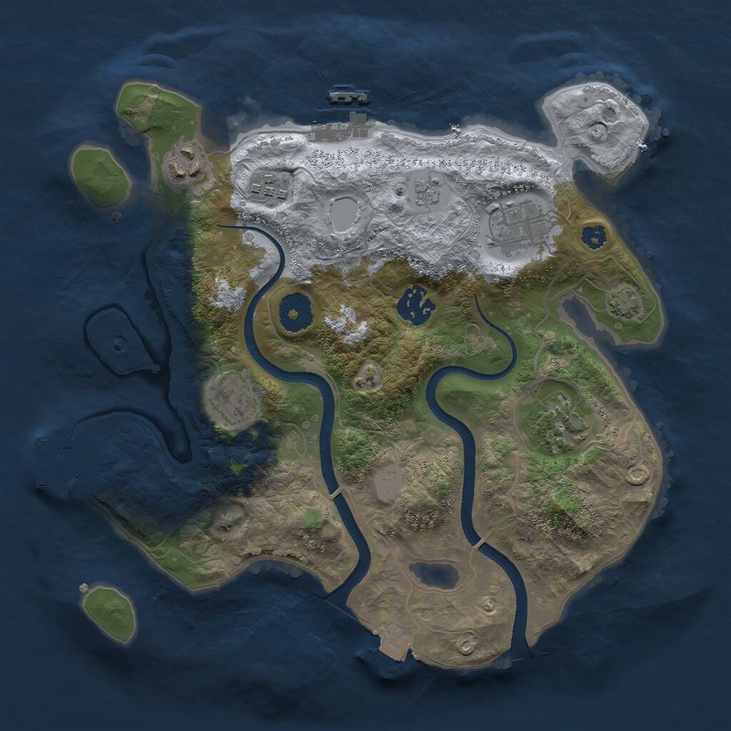 Rust Map: Procedural Map, Size: 3000, Seed: 321140382, 11 Monuments
