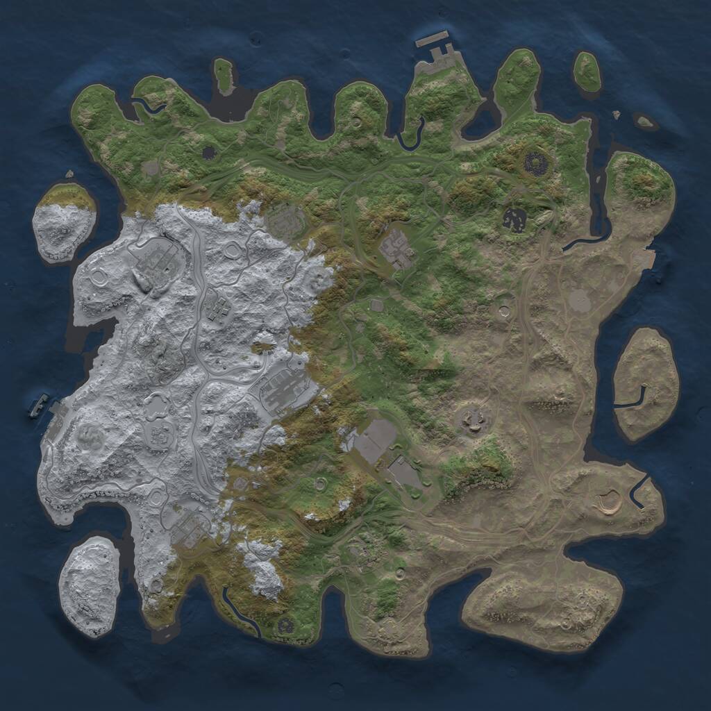 Rust Map: Procedural Map, Size: 4250, Seed: 347447782, 17 Monuments
