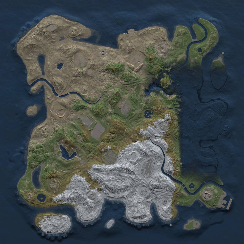 Rust Map: Procedural Map, Size: 4300, Seed: 60195502, 17 Monuments