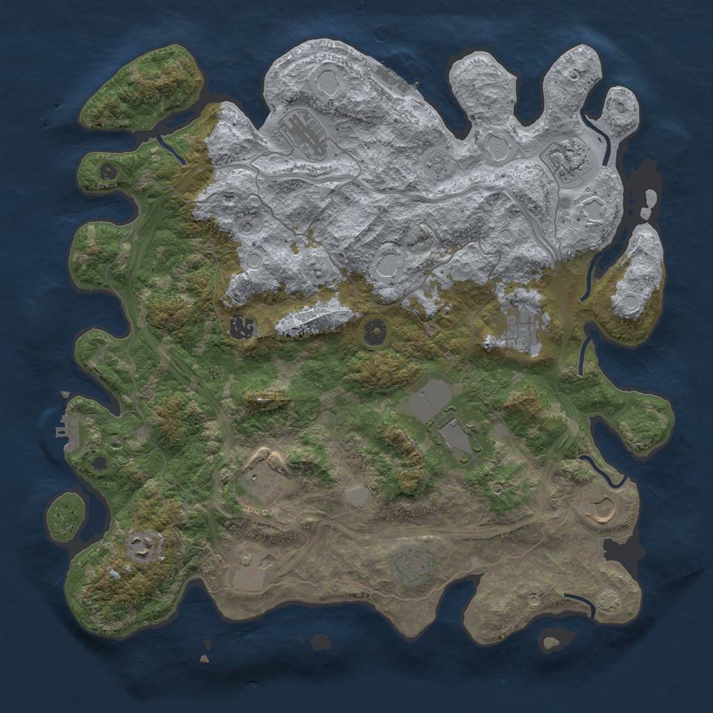 Rust Map: Procedural Map, Size: 4250, Seed: 998060, 18 Monuments