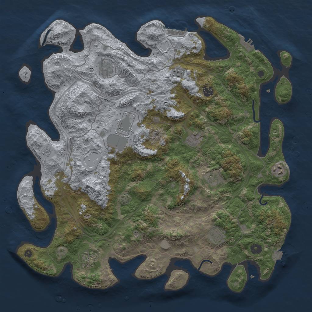 Rust Map: Procedural Map, Size: 4250, Seed: 1830087606, 17 Monuments