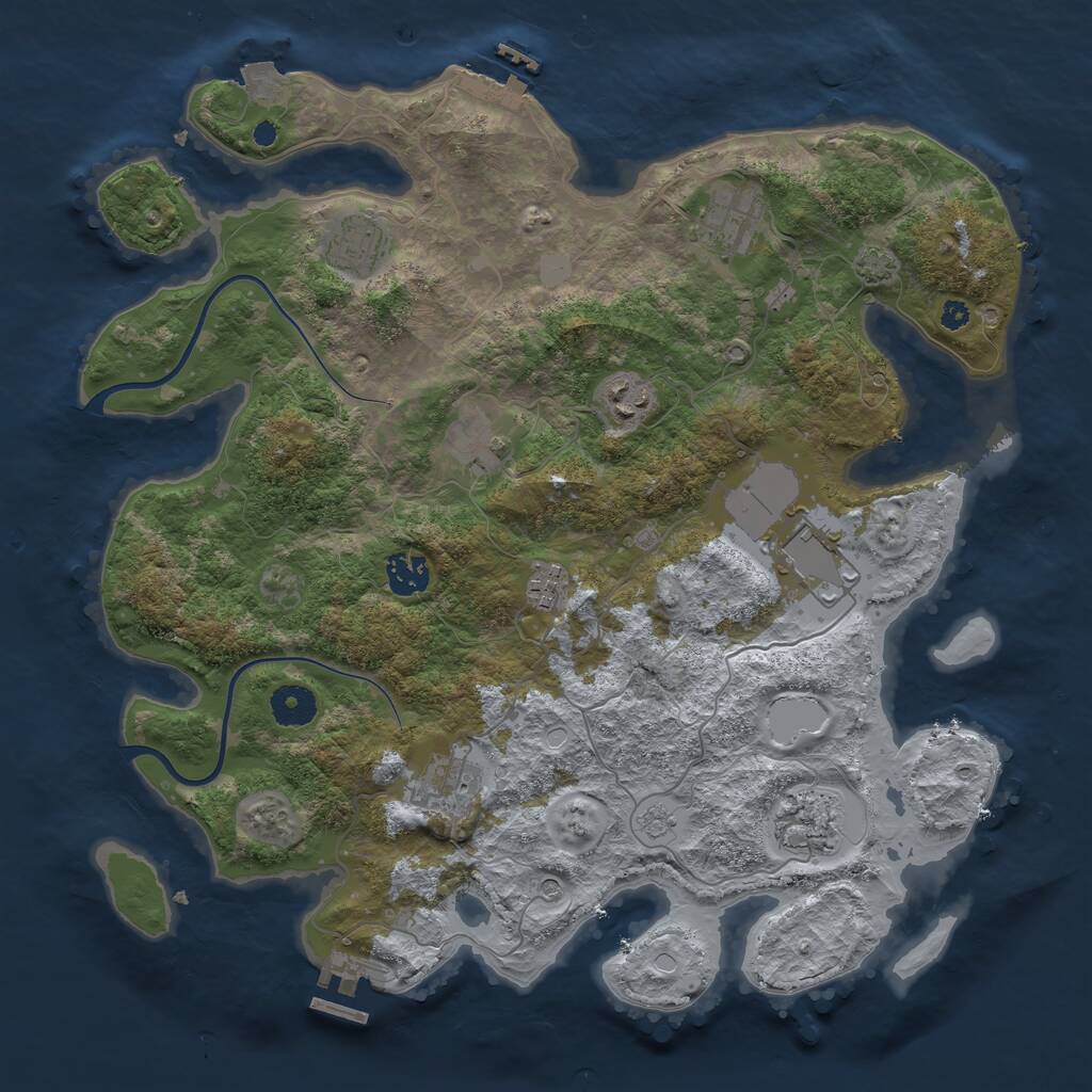 Rust Map: Procedural Map, Size: 3750, Seed: 87787, 15 Monuments