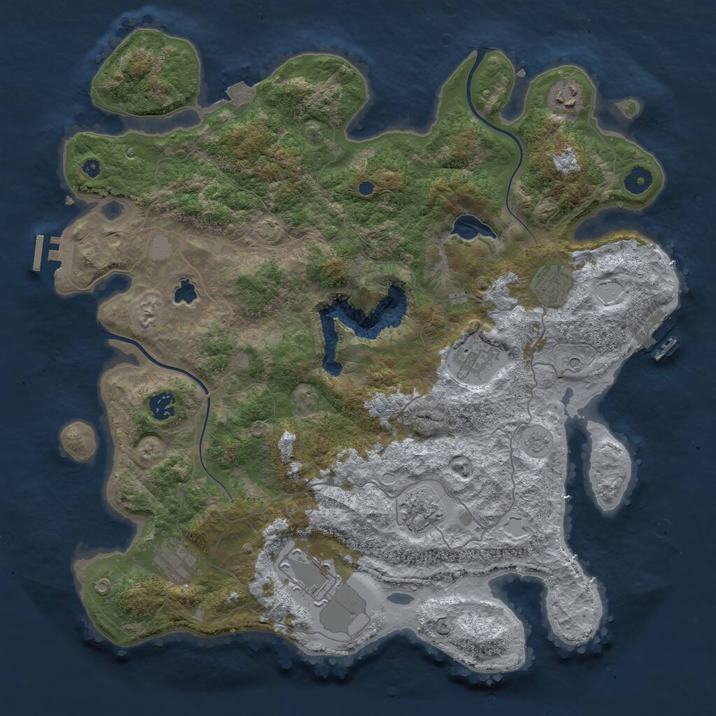 Rust Map: Procedural Map, Size: 4000, Seed: 808548081, 13 Monuments