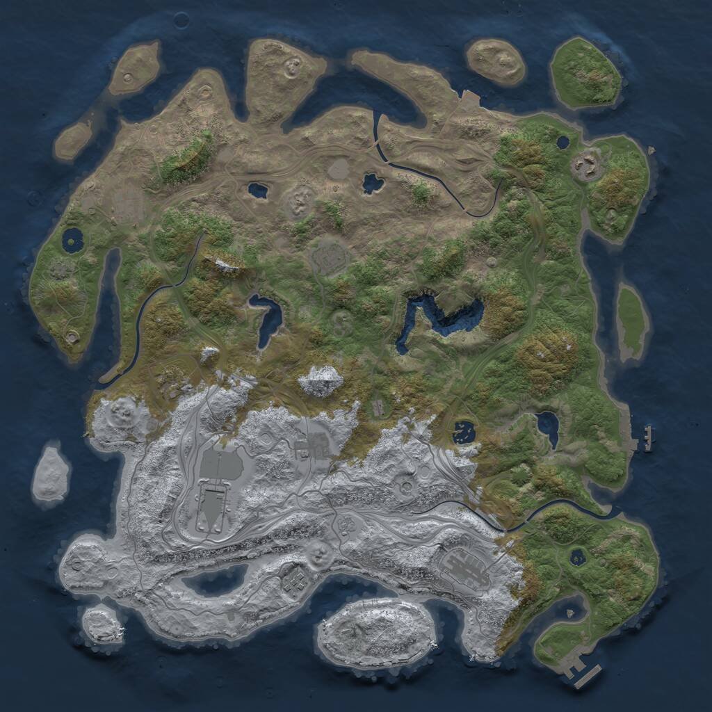 Rust Map: Procedural Map, Size: 4500, Seed: 965070334, 15 Monuments