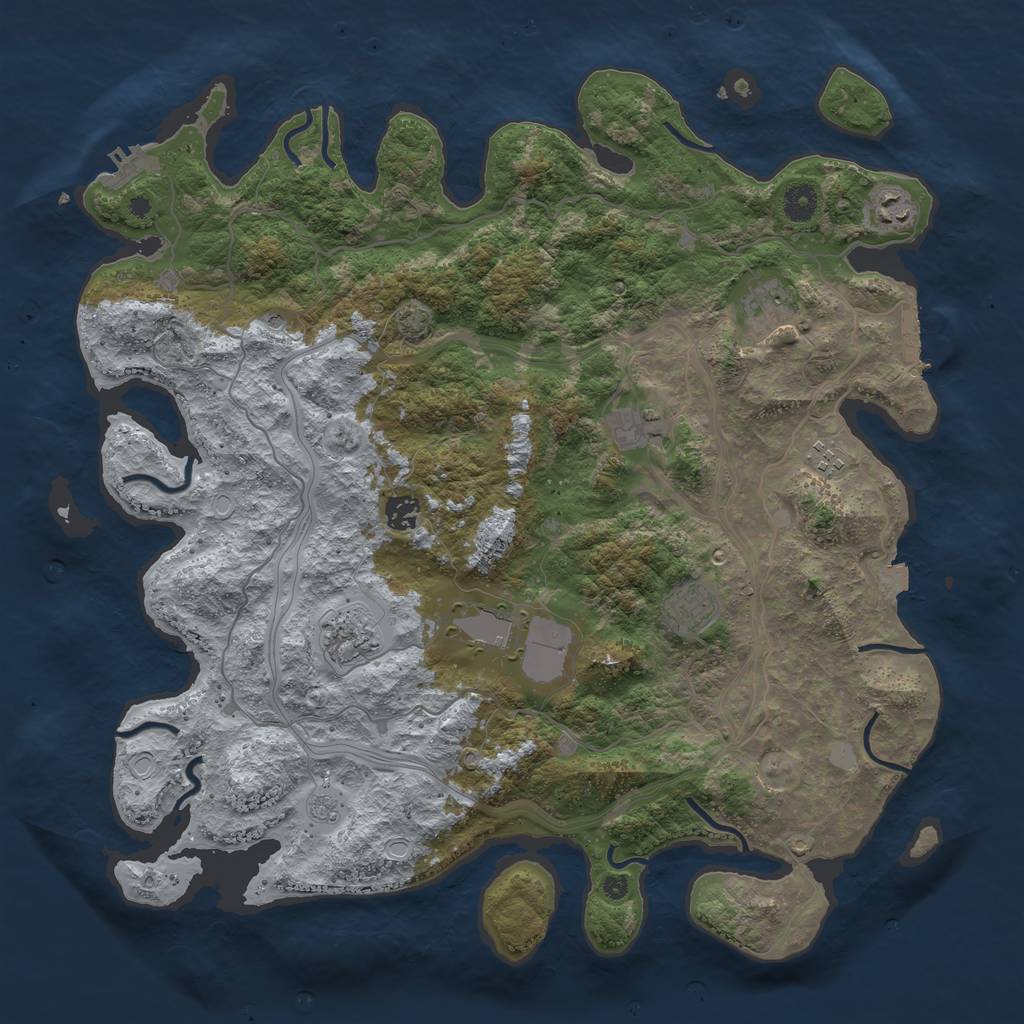 Rust Map: Procedural Map, Size: 4250, Seed: 62491867, 16 Monuments