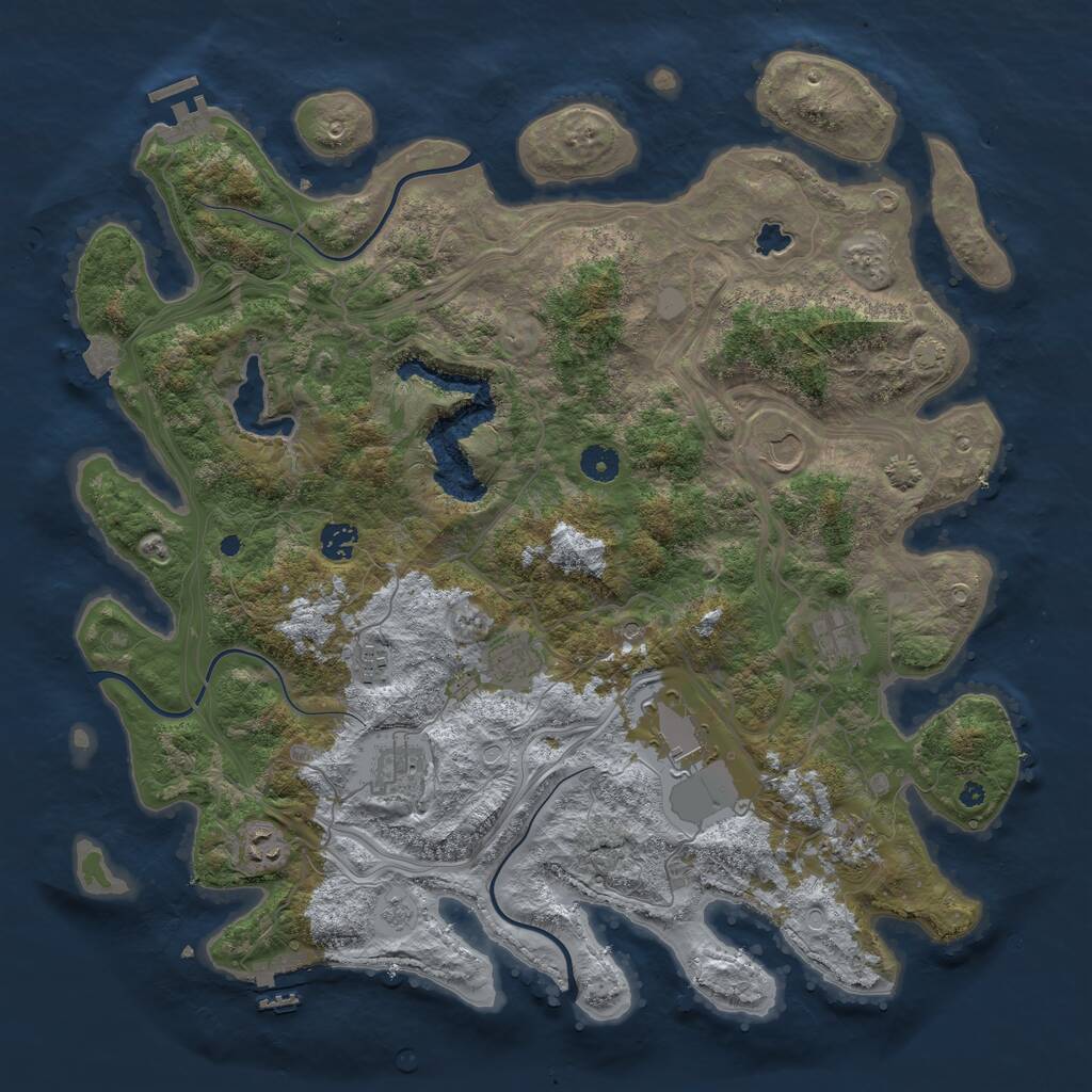 Rust Map: Procedural Map, Size: 4300, Seed: 41379611, 15 Monuments