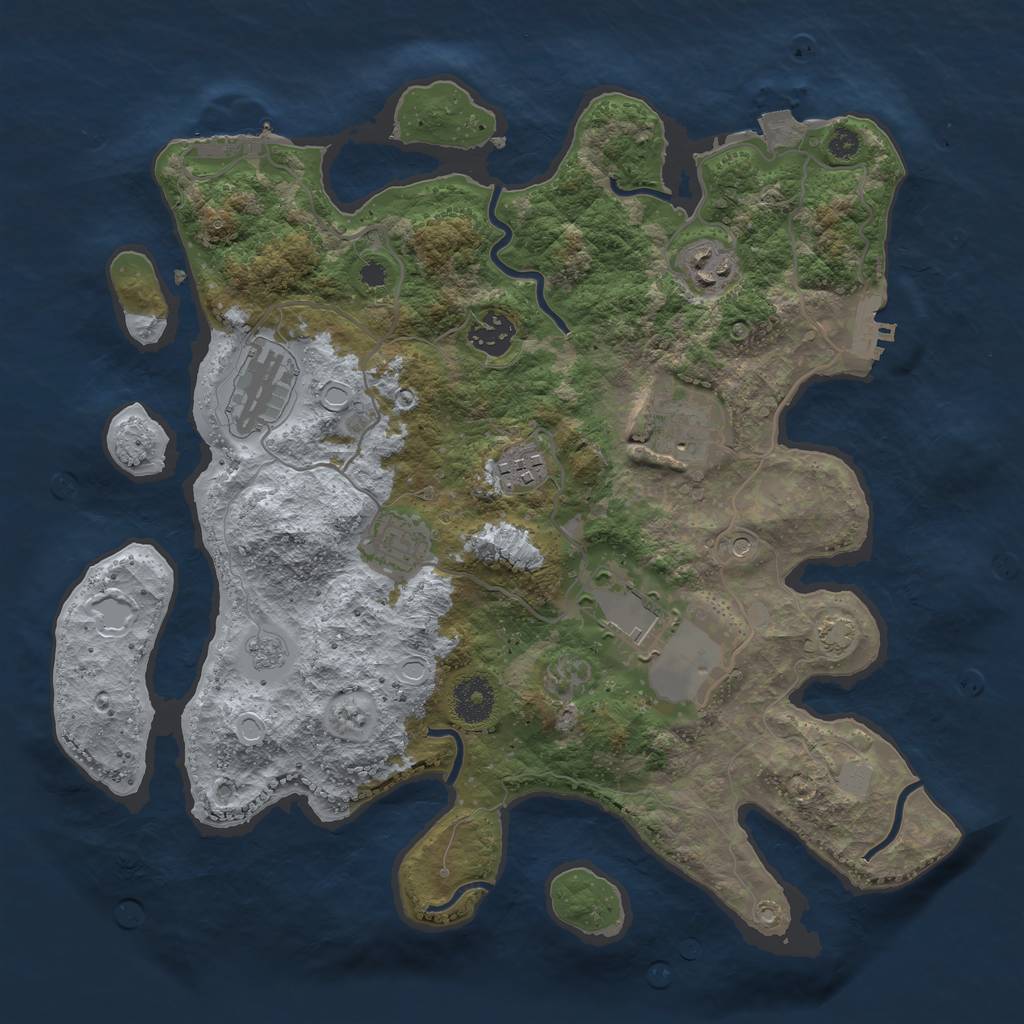 Rust Map: Procedural Map, Size: 3500, Seed: 208593455, 15 Monuments