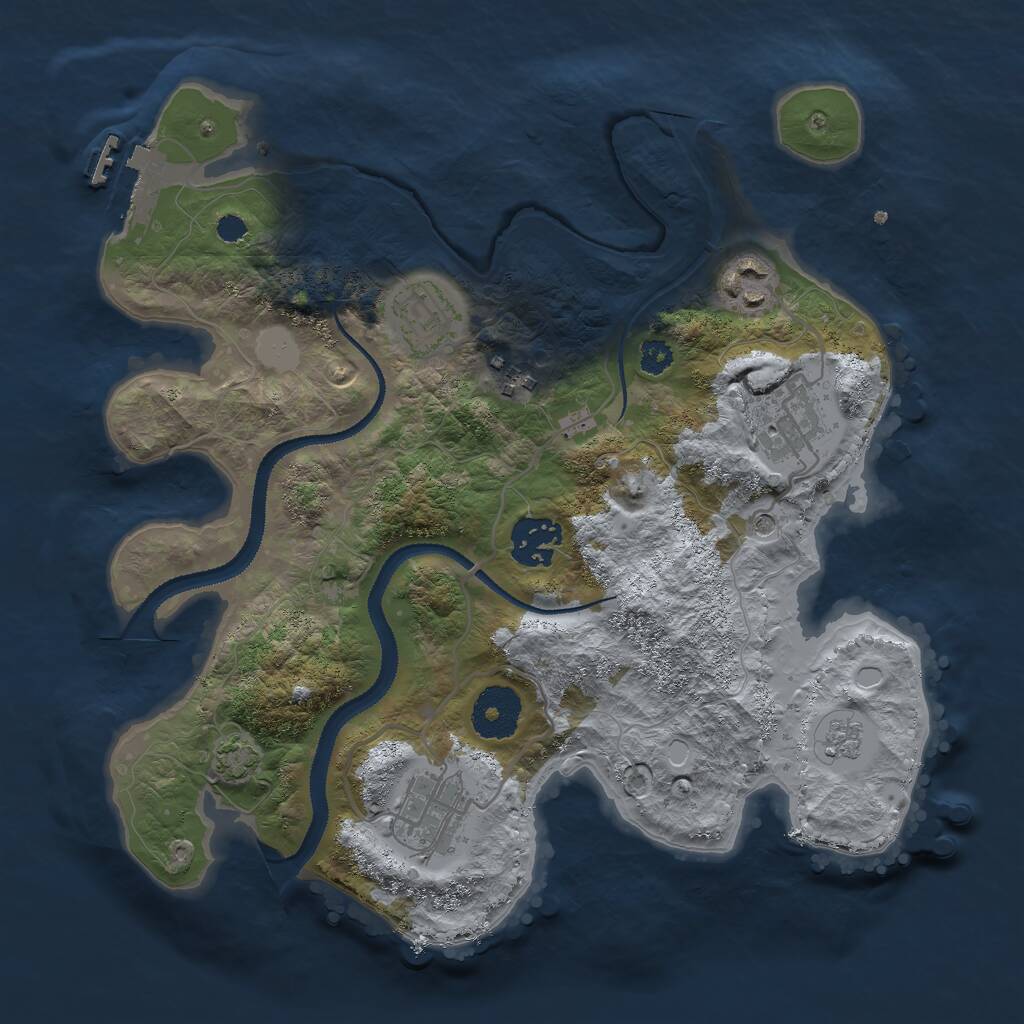 Rust Map: Procedural Map, Size: 3000, Seed: 71374, 11 Monuments